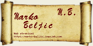 Marko Beljić vizit kartica